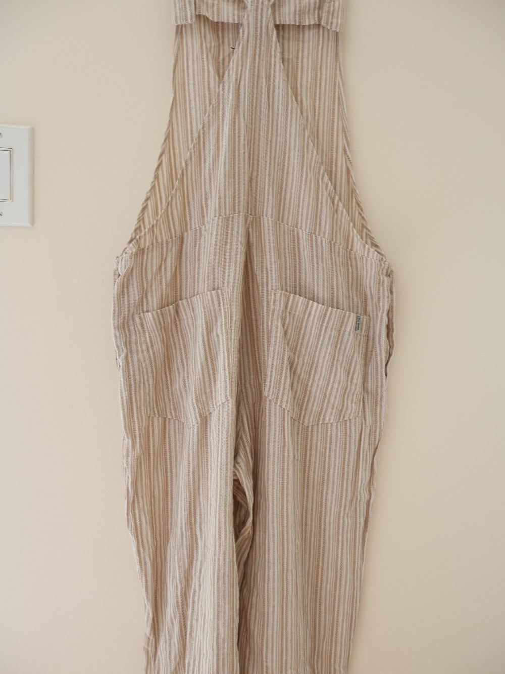 Lulus Rhythm Bahamas Cotton Striped Jumpsuit Overalls M Boho Granola Retro Gorp - Picture 7 of 9